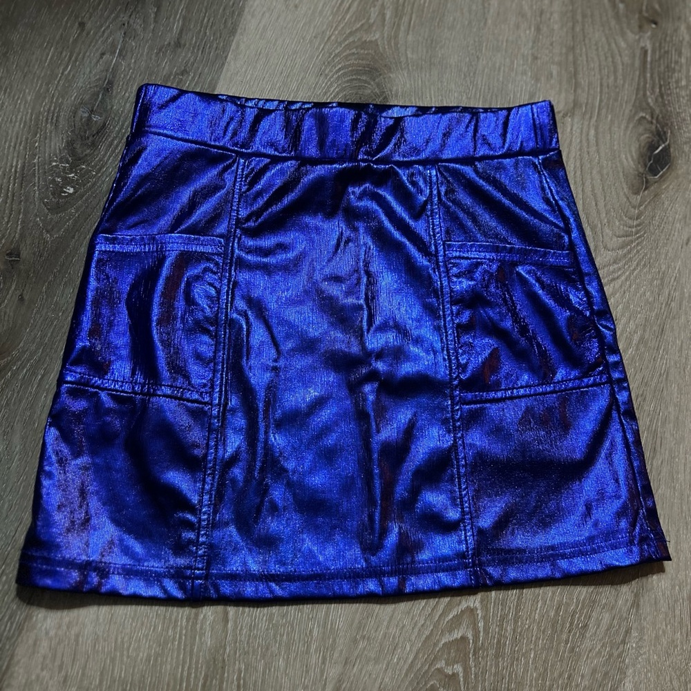 Adyson Parker Metallic Blue Mini Skirt